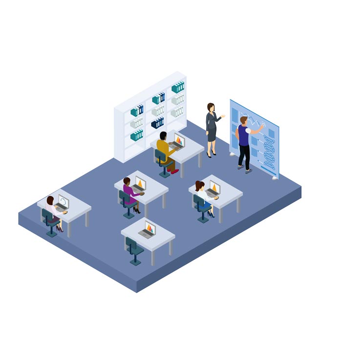 Salle de formation avec écran numérique interactif La Réunion 974