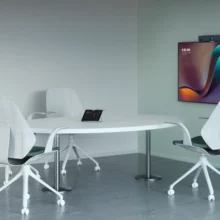 La barre de vidéo collaboration Yealink A10 peut être installée au dessus d'un écran pour une salle de 1 à 3 personnes