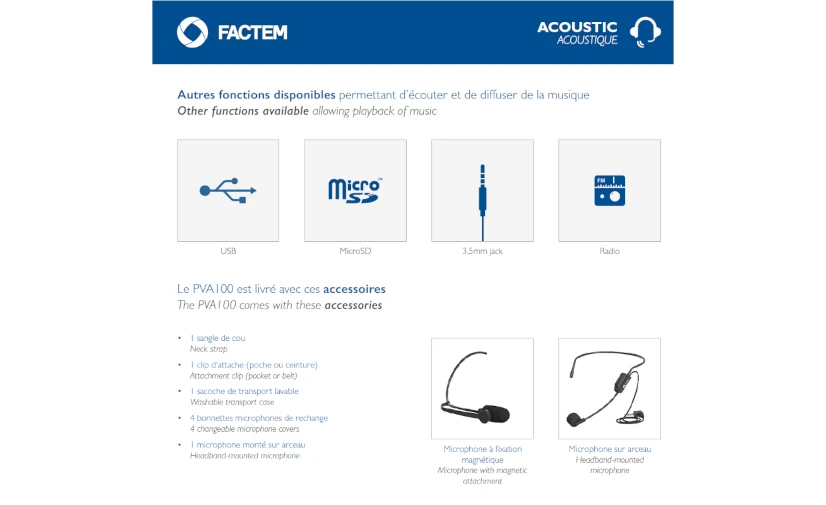 Amplificateur de voix FACTEM PVA100
