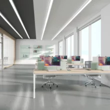 Ecran collaboratif Yealink DeskVision A24 - Ecran de 24 pouces tactile équipé d'une caméra pour un bureau individuel - Cas d'usage dans un Open-space