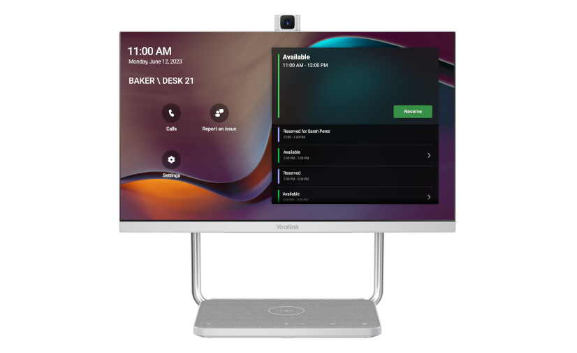 Ecran collaboratif Yealink DeskVision A24 - Ecran de 24 pouces tactile équipé d'une caméra pour un bureau individuel - Vue avant