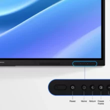 L'écran interactif SAMSUNG série WAF existe en 65, 75 et 86 pouces - boutons en face avant