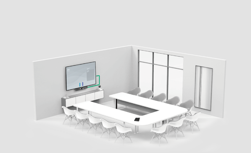 YEALINK barre de visioconférence A30 - Représentation 3D dans une salle de 13 personnes