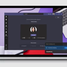 Application Clickshare installée sur un ordinateur