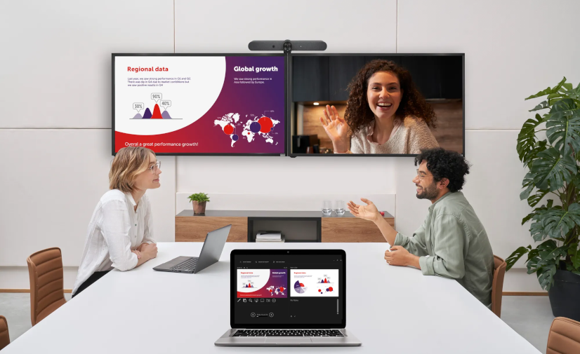 BARCO Clickshare - Exemple d'un cas en double écran