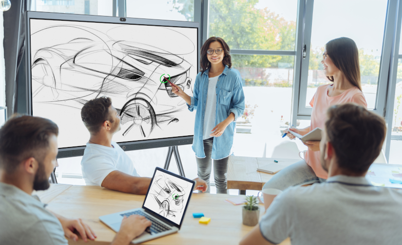 Ecran collaboratif tactile Yealink MeetingBoard 65 pouces - Cas d'usage en mode collaboratif