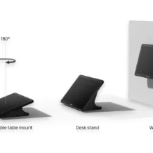 Fixations de la console tactile YEALINK CTP25 Options de fixation de la console tactile YEALINK CTP25 : support rotatif de table, pied de bureau et fixation murale