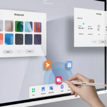 Barre d'outils et personnalisation de l'interface du Samsung Flip WMFX, pilotées au stylet